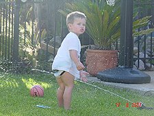 Hunter playing outside
