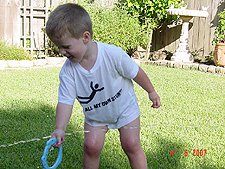 Hunter playing outside