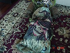 Hunter inside his sleeping bag!