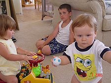 Jordan, Tyler and Hunter with his silly hair...