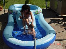 Hunter splashing around.