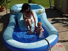 Hunter loves the water.