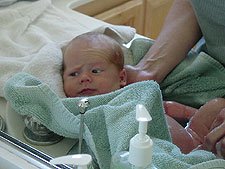 Looking in the mirror.