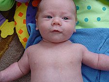 Giving us a silly grin.