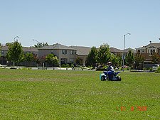 Hunter riding his ATV.