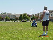 Hunter riding his ATV.