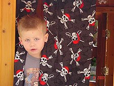 Hunter in his clubhouse.