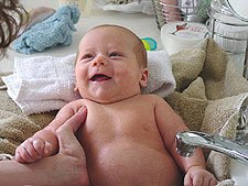 Hunter likes his baths!