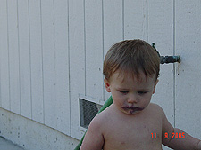 Hunter after eating blueberries.