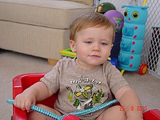 Hunter in his wagon.