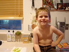 Hunter is happy with the finished product.