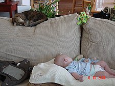 Allie keeps one eye on Hunter.