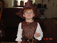 Hunter in his pirate costume.