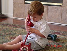 Hunter on his phone.