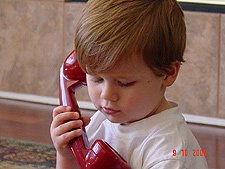 Hunter on his phone.