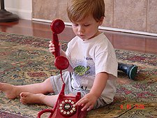 Hunter on his phone.