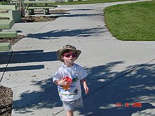 Hunter in his sunglasses.