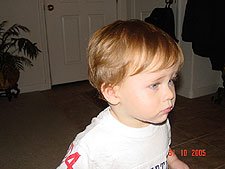 Hunter getting hyped up on candy...