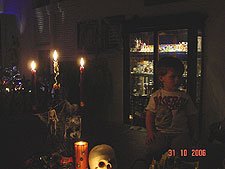 Hunter ready to give out candy.