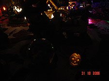 Even the Halloween village has Jack-o-Lanters.