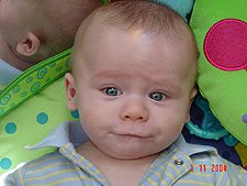 Hunter making a really silly face.