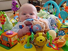 Hunter teething on everything!