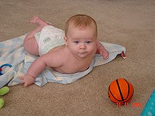 Hunter gets belly time.