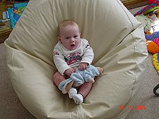 He doesn't want to give up the bean bag!