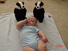 Hunter with his badgers.