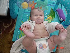 Hunter gets his feet.