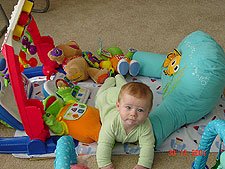 Trying to escape the play area.