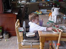Hunter wants mommy's cereal.