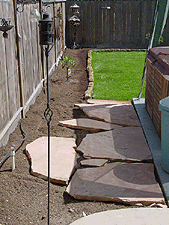 Flagstone walkway.