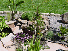Closeup of rock waterfall.