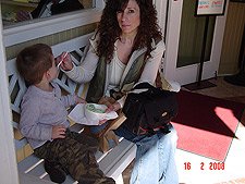 Hunter eating ice cream