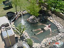 Dave floating in the pond.