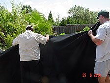 Laying the ecoliner.