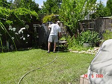 Dave dumping out the last pond.