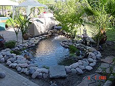 More rock added to border and waterfall.