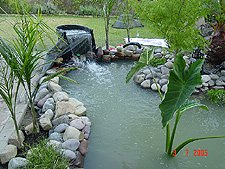 View of waterfall before we add rock...