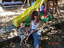 Hunter & Heidi eating cake