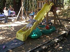 Hunter going down the slide