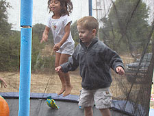 Hunter on the trampoline