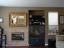 Finished wall with mirror back up