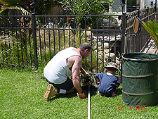 Hunter helping Dave