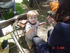 Hunter with his stick.