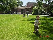 Hunter loves running on the grass.