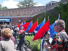 Flags at the reception area.