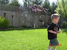 Hunter chasing bobbles