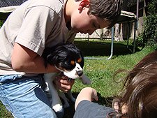 Ryder petting Shelby